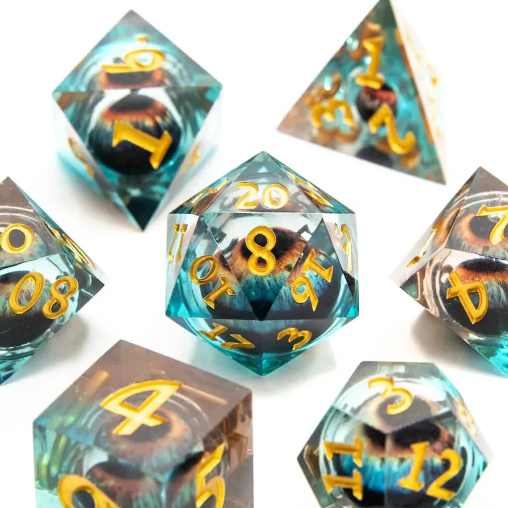 Eye of Malice | Liquid Core Dice | Resin | 7 Piece Set