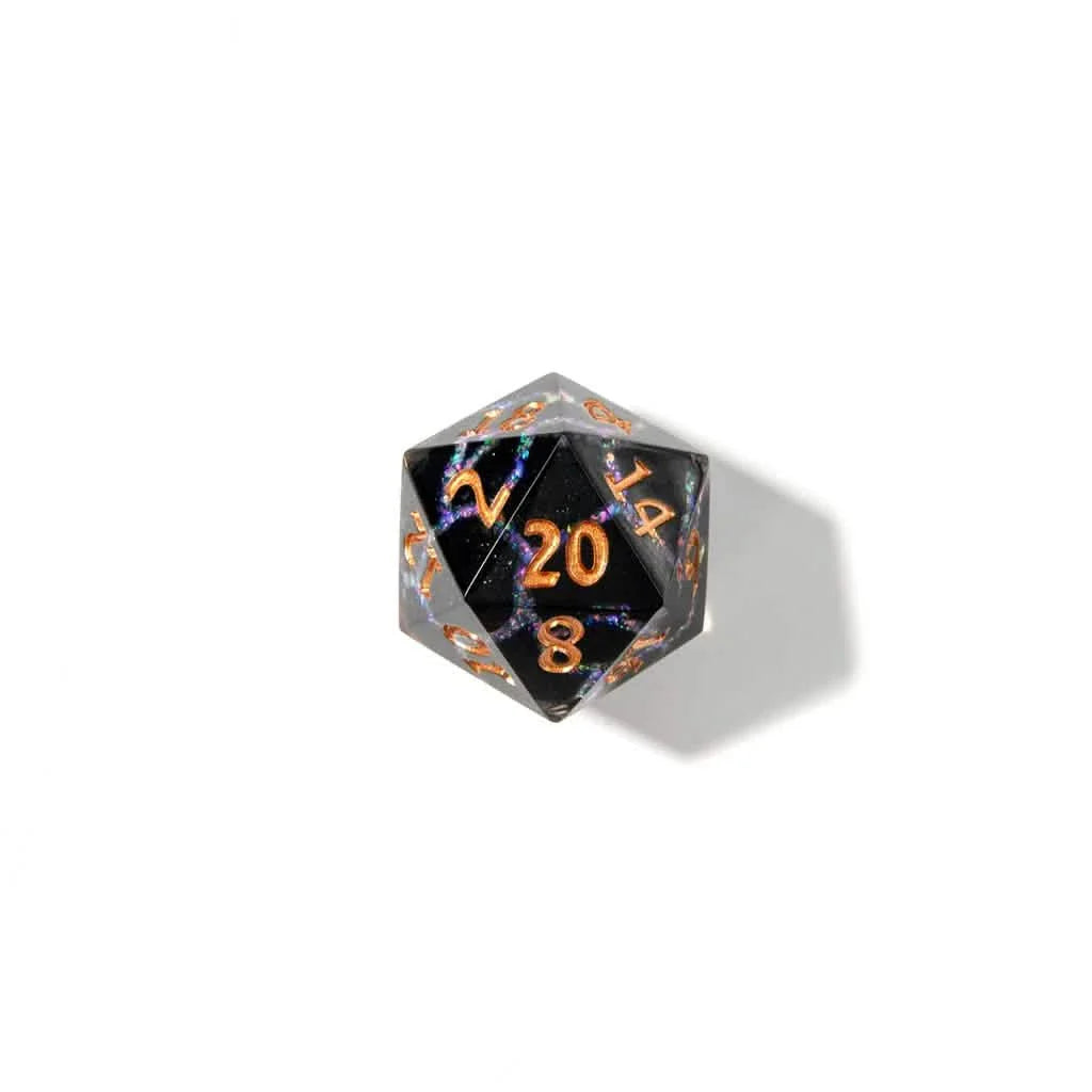 Violet Rift | Sharp Edge Dice | Resin | 7 Piece Set