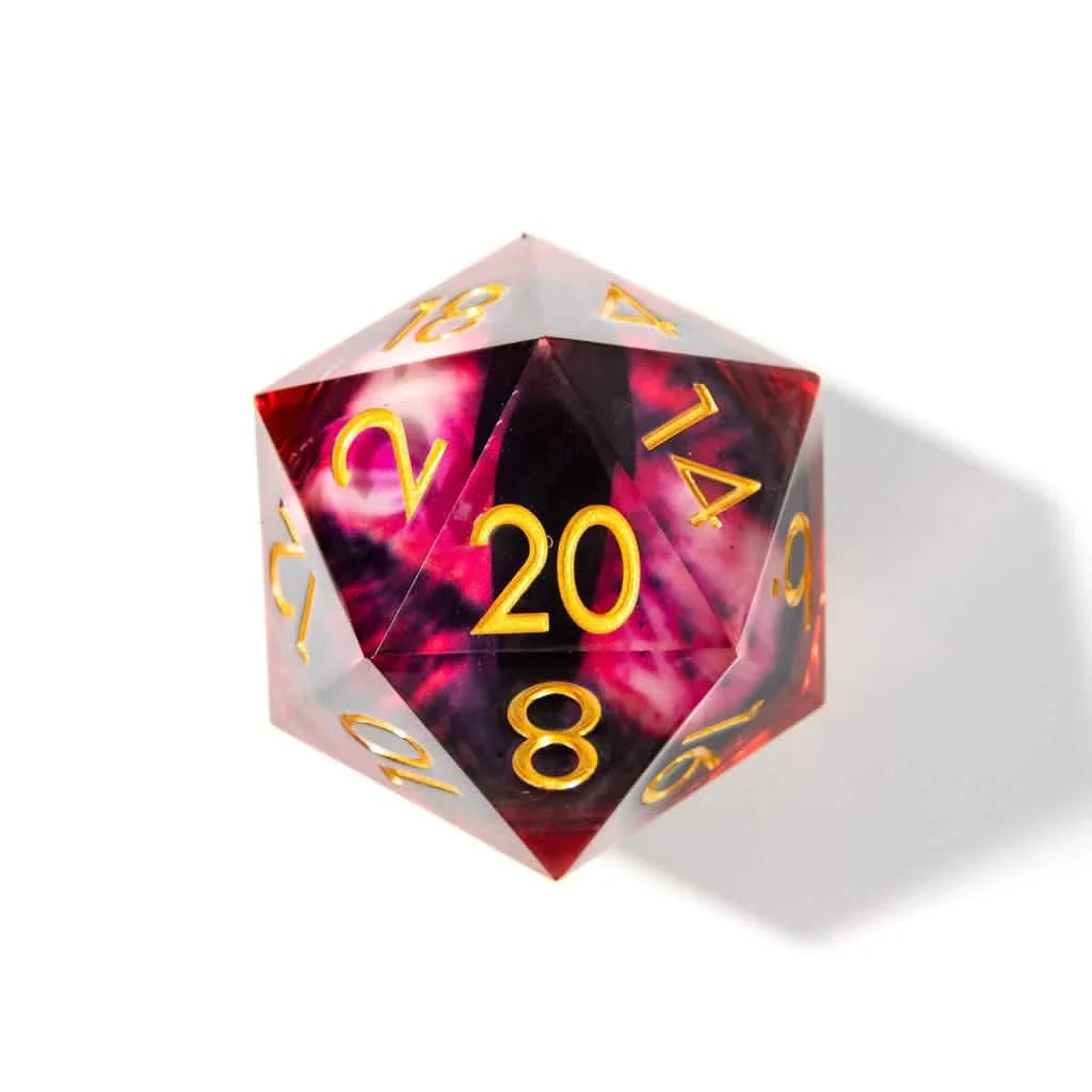 Eye of Fire | 50mm D20 | Oversized Liquid Core Dice | Single Dice