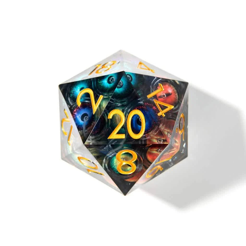 Eyes of Chaos | 50mm D20 | Oversized Liquid Core Dice | Single Dice