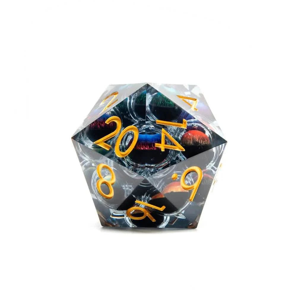 Eyes of Chaos | 50mm D20 | Oversized Liquid Core Dice | Single Dice
