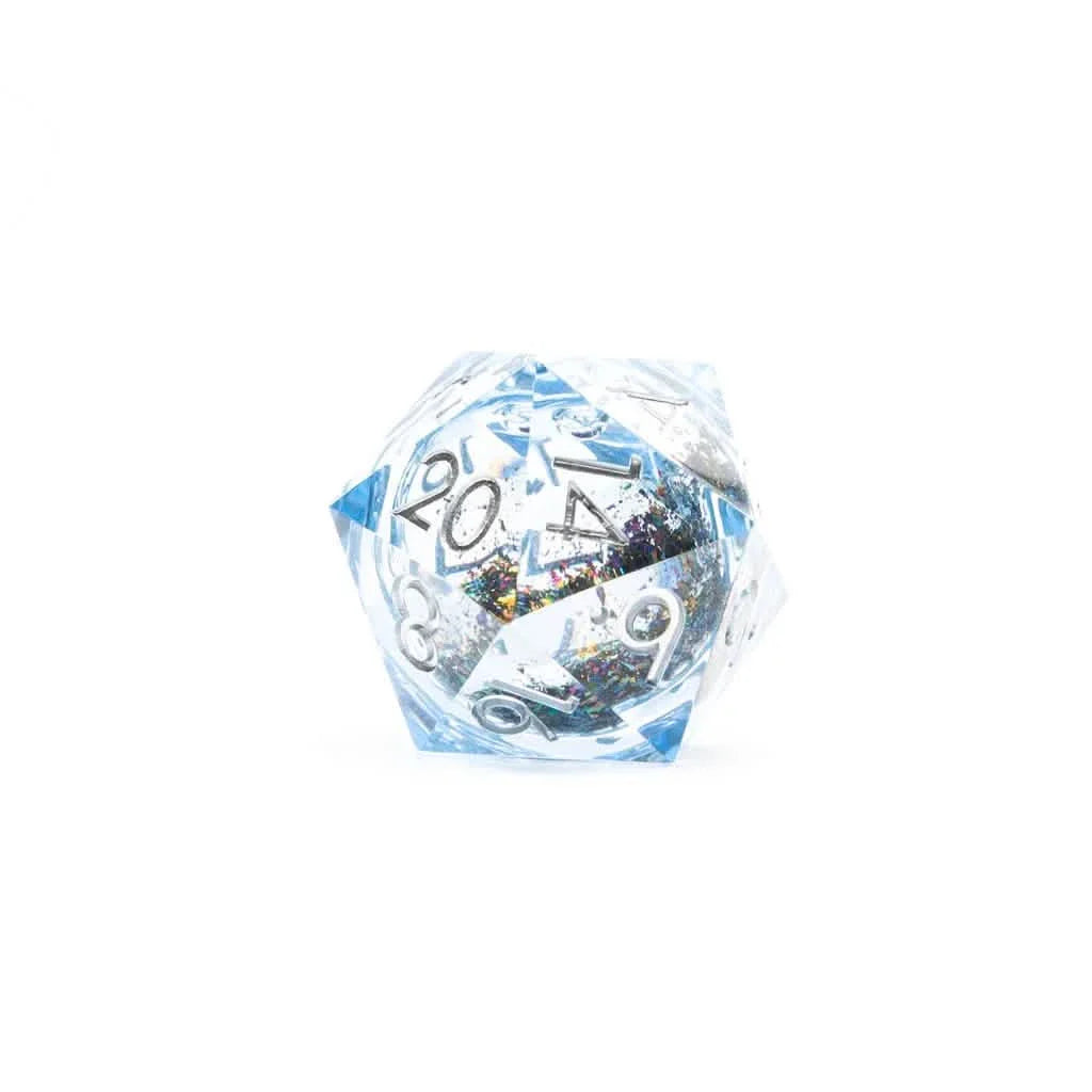 Celestial Shimmer | 33mm D20 | Oversized Liquid Core Dice | Single Dice