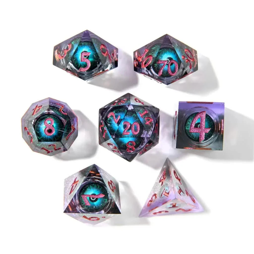 Eye of Enchantment | Liquid Core Dice | Resin | 7 Piece Set