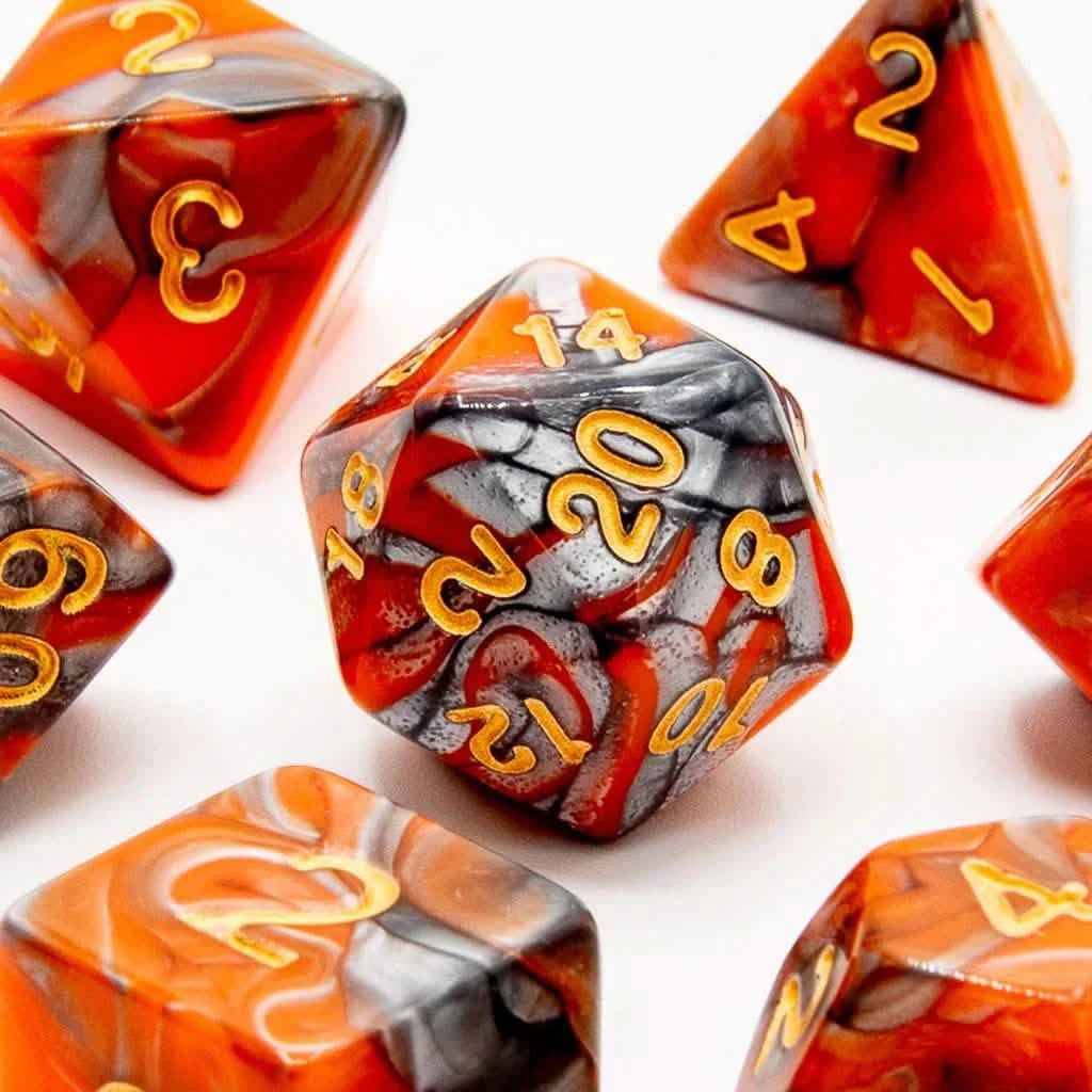 Molten Eclipse | Soft Edge Dice | Acrylic | 7 Piece Set