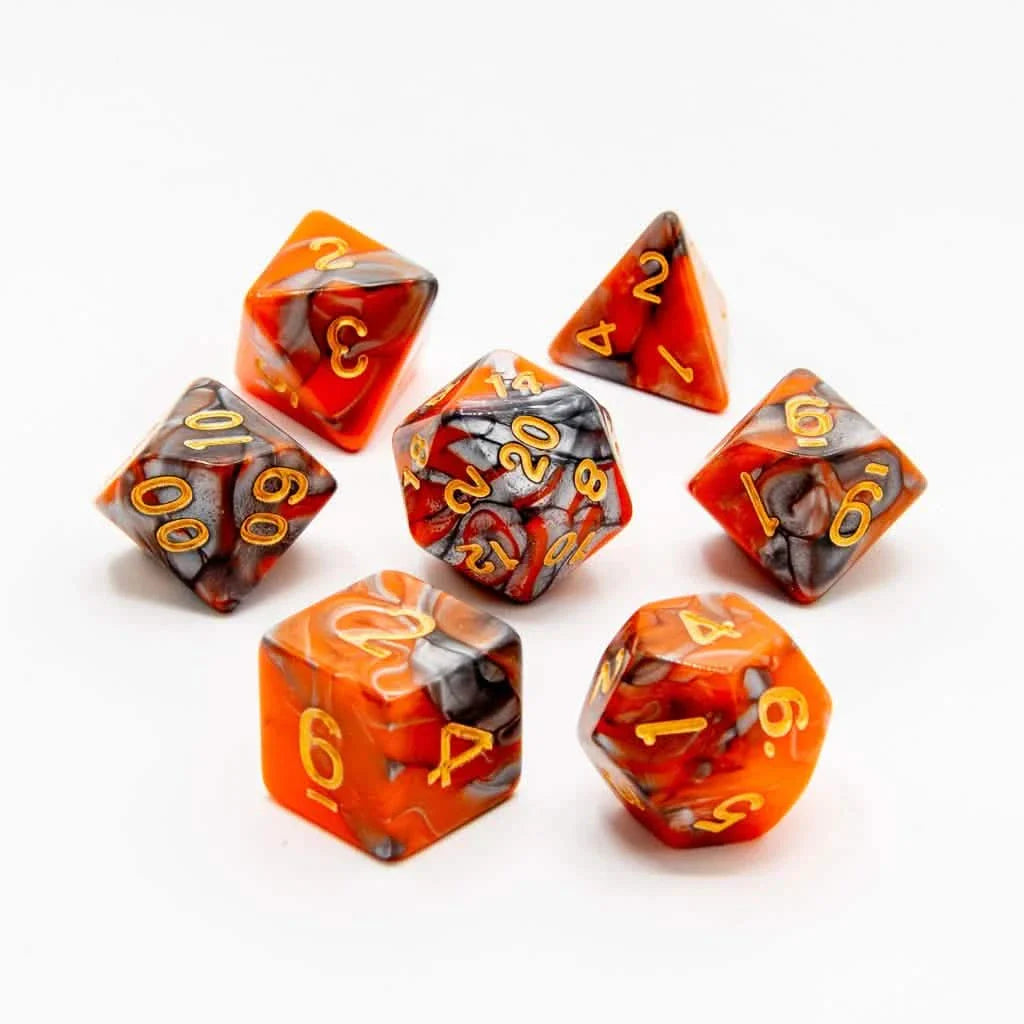 Molten Eclipse | Soft Edge Dice | Acrylic | 7 Piece Set