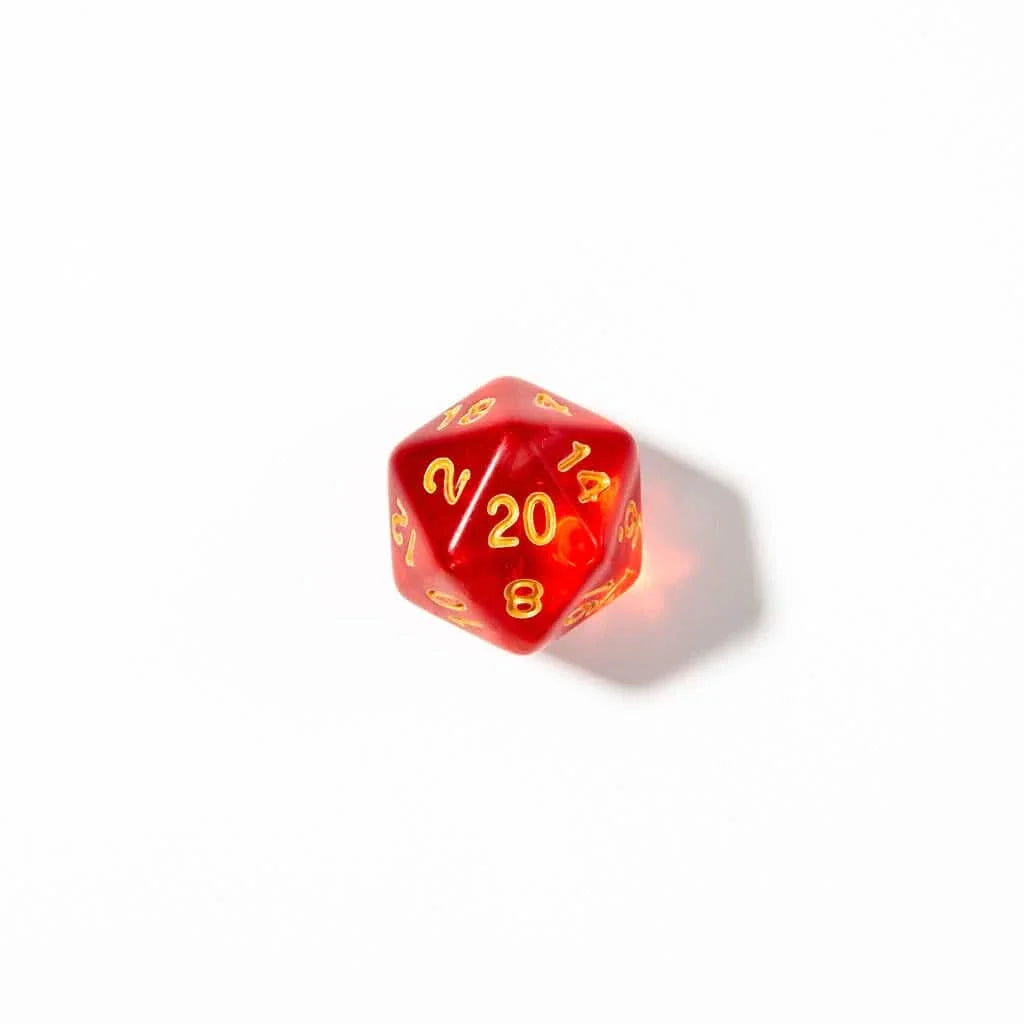 Phoenix Flame | Soft Edge Dice | Acrylic | 7 Piece Set