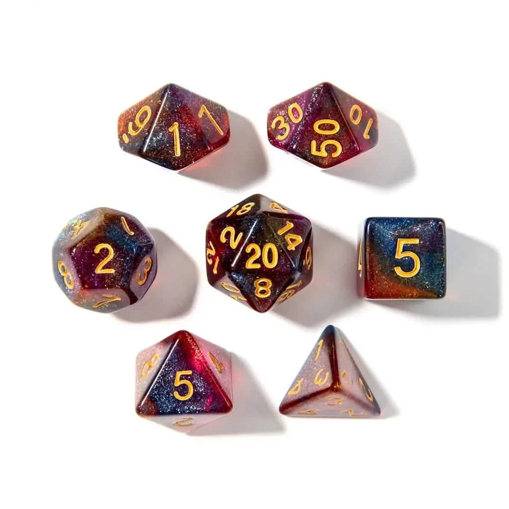 Starlight Reverie | Soft Edge Dice | Acrylic | 7 Piece Set