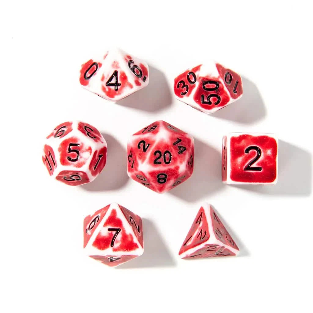 Crimson Relic | Soft Edge Dice | Acrylic | 7 Piece Set