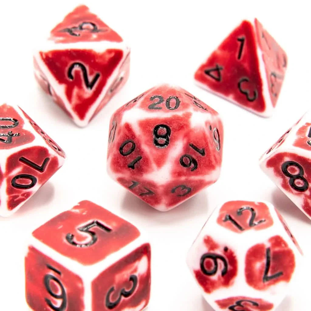 Crimson Relic | Soft Edge Dice | Acrylic | 7 Piece Set