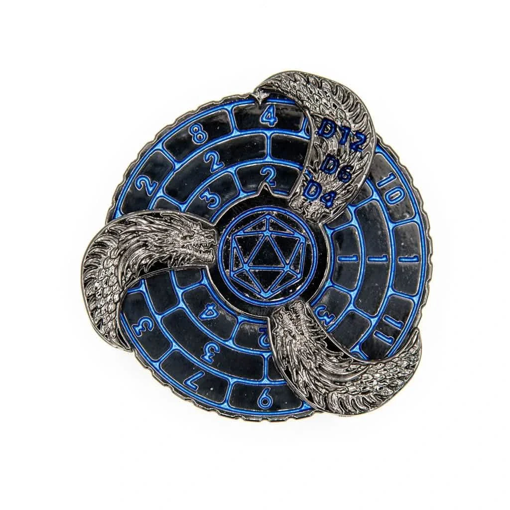 Prophecy Wheel | DND Dice Spinner | Black & Blue
