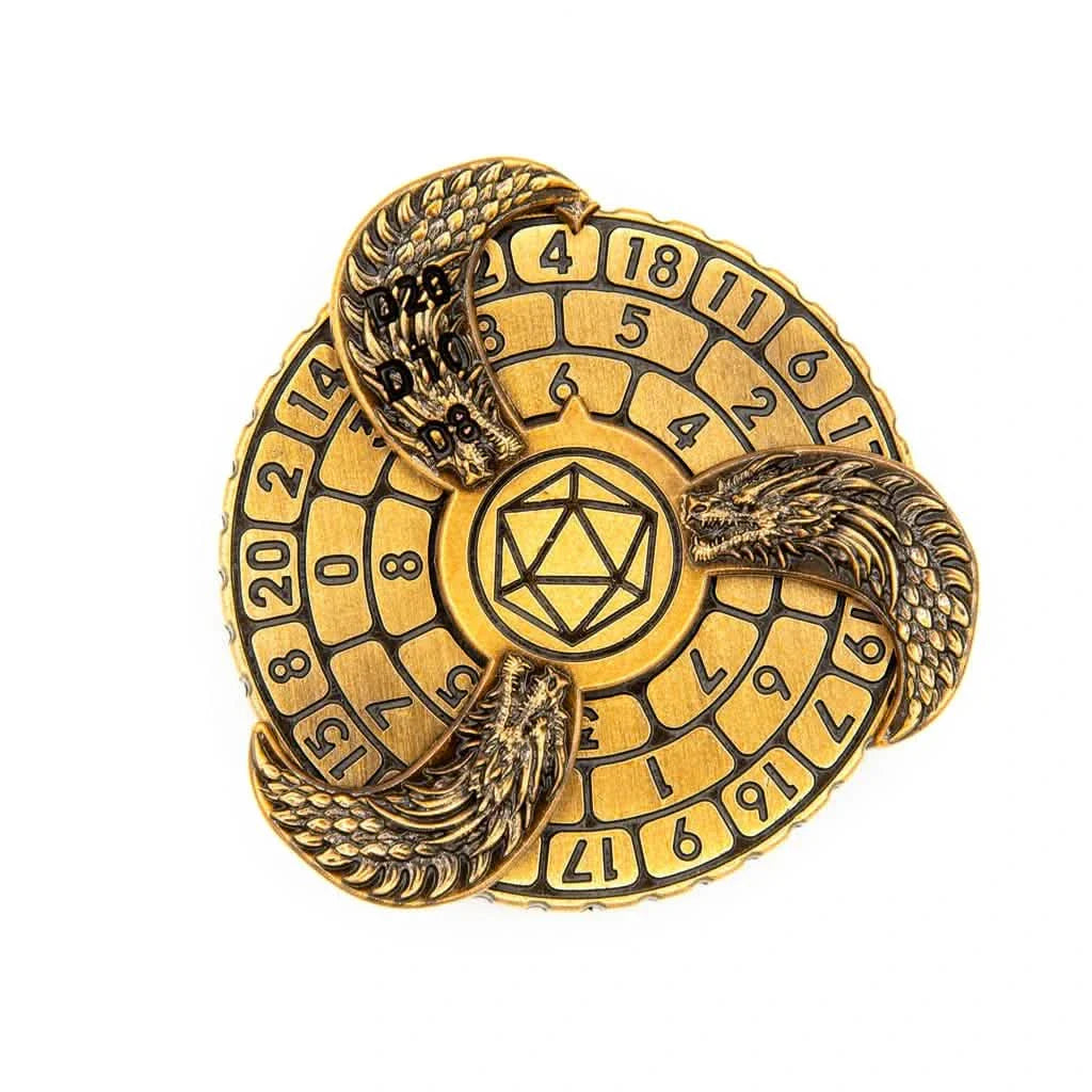 Prophecy Wheel | DND Dice Spinner | Ancient Gold
