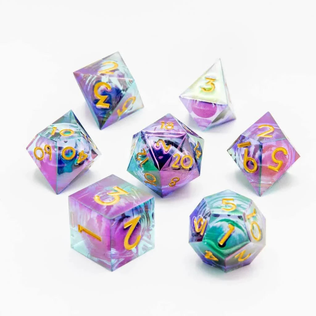 Eye of Night | Liquid Core Dice | Resin | 7 Piece Set
