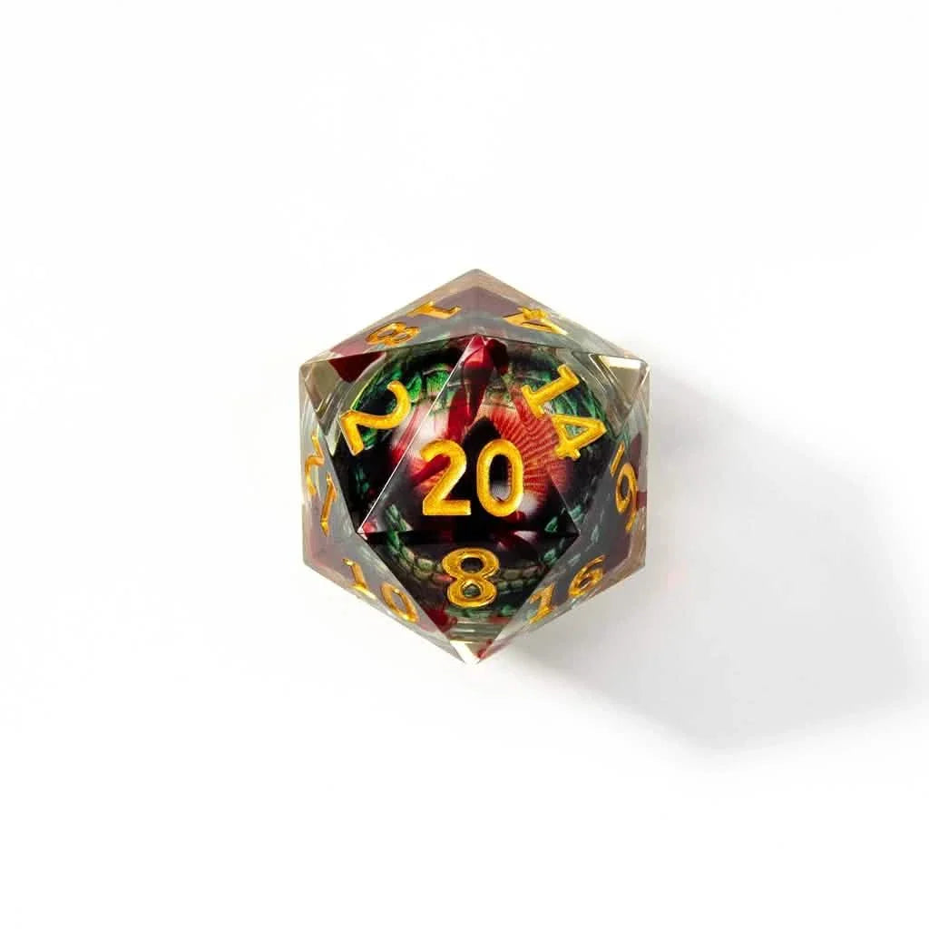 Eye of Fortune | 33mm D20 | Oversized Liquid Core Dice | Single Dice
