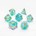 Jelly Twinkle | Sharp Edge Dice | Resin | 7 Piece Set