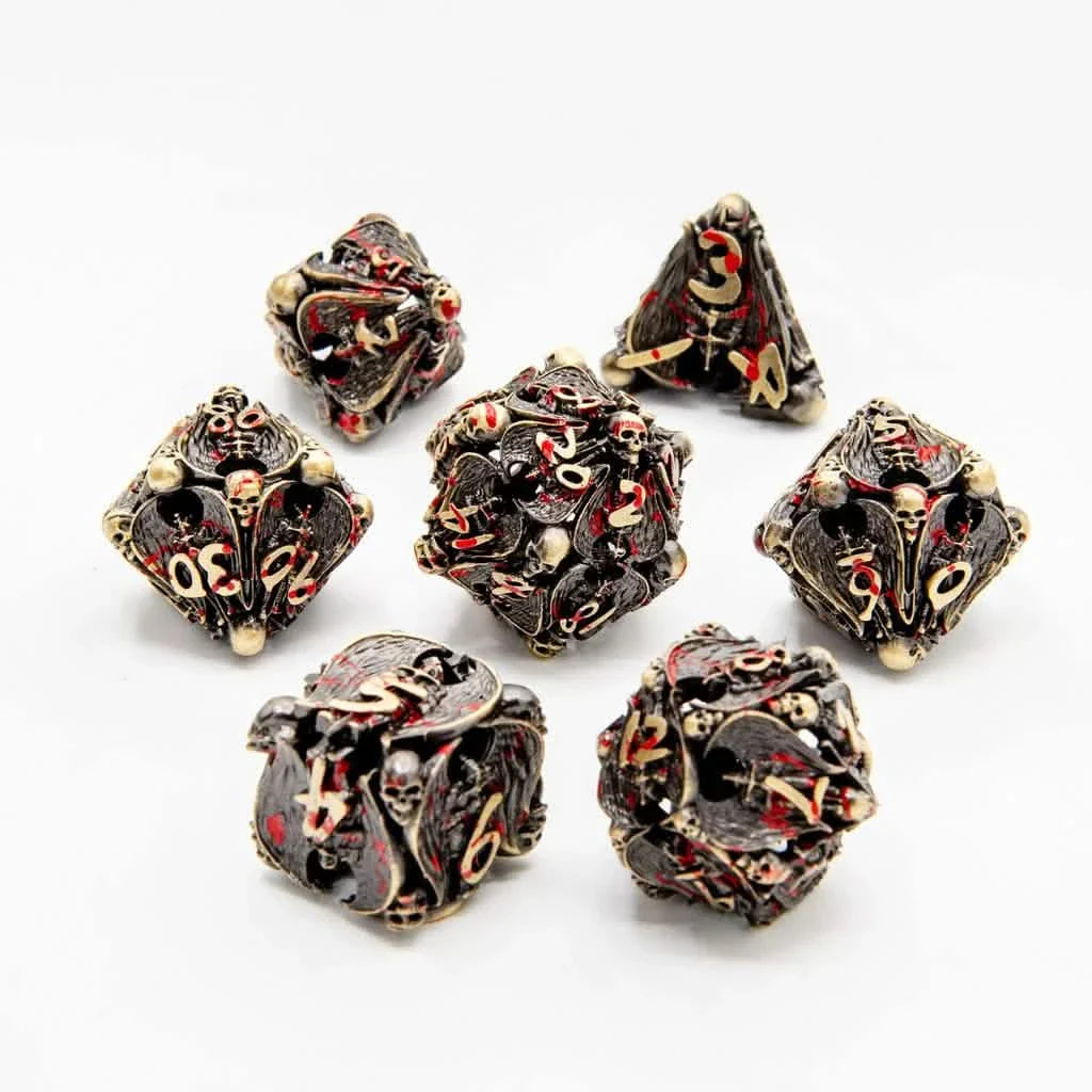 Hellforged Relics | Hollow Metal Dice | 7 Piece Set