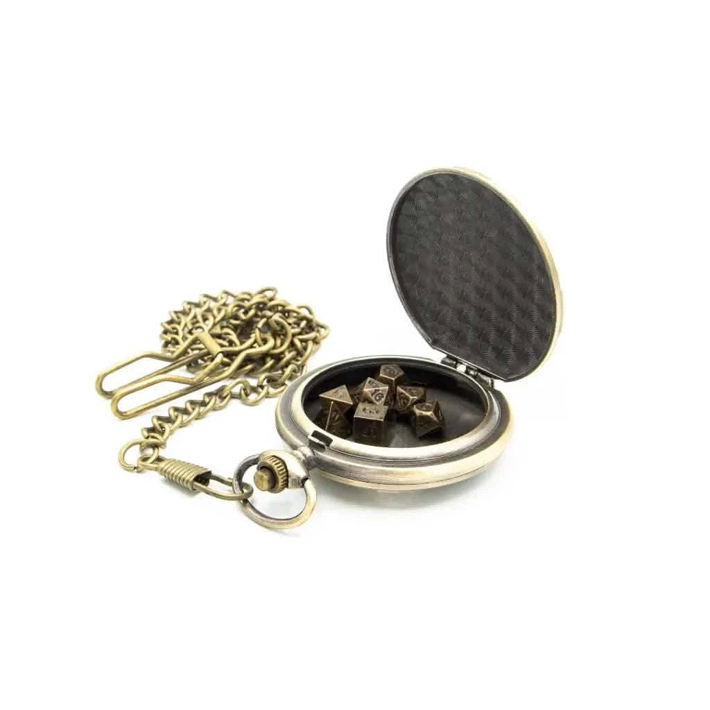 Warden's Chronolock | Pocket Watch Dice Case | Mini Dice | Pocket Watch Case