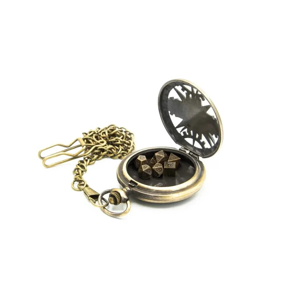 Temporal Spellcase | Pocket Watch Dice Case | Mini Dice | Pocket Watch Case