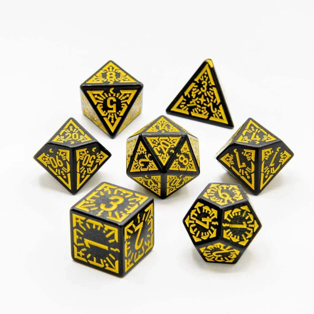 Solar Ray | Soft Edge Dice | Acrylic | 7 Piece Set