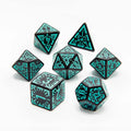 Emerald Ray | Soft Edge Dice | Acrylic | 7 Piece Set