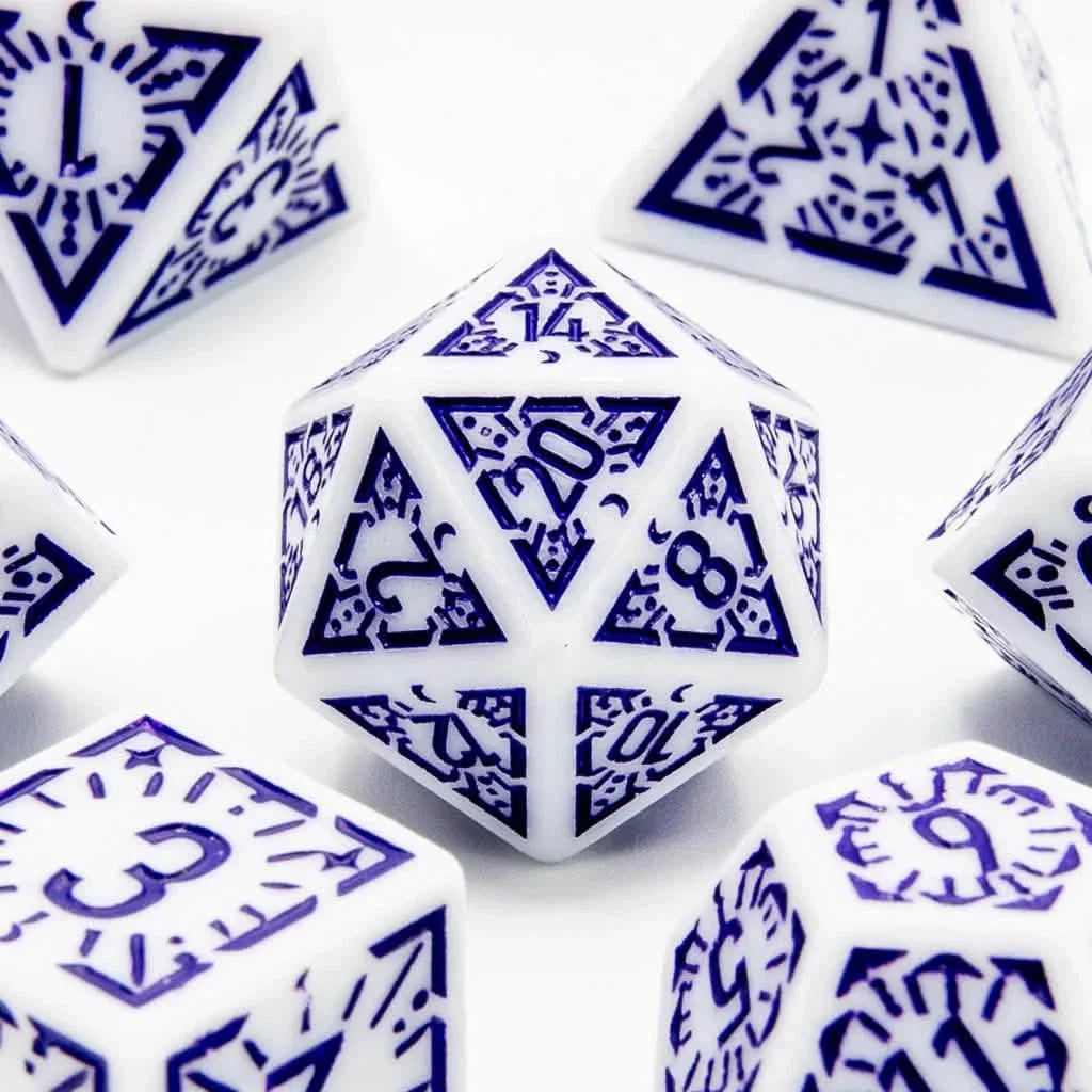 Arcane Twilight | Soft Edge Dice | Acrylic | 7 Piece Set