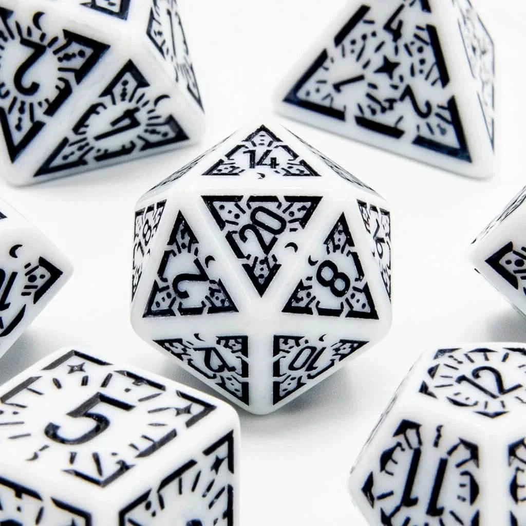 Arcane Veil | Soft Edge Dice | Acrylic | 7 Piece Set