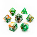 Mango Mint Spark | Soft Edge Dice | Acrylic | 7 Piece Set