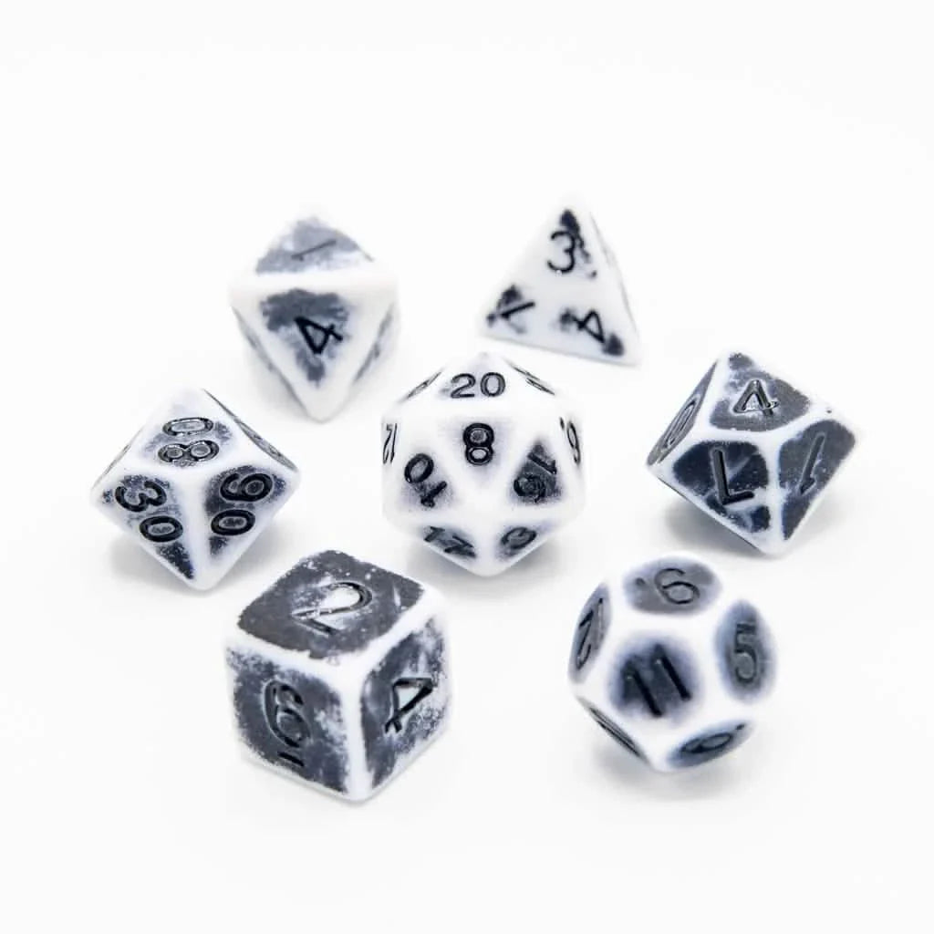 Faded Glory Grey | Soft Edge Dice | Acrylic | 7 Piece Set