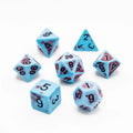 Faded Glory Teal | Soft Edge Dice | Acrylic | 7 Piece Set