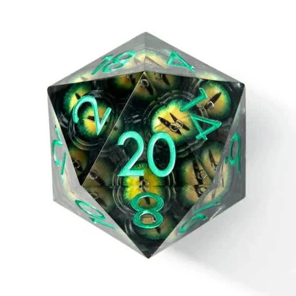 Eyes of Envy | 50mm D20 | Oversized Resin Dice | Single Dice