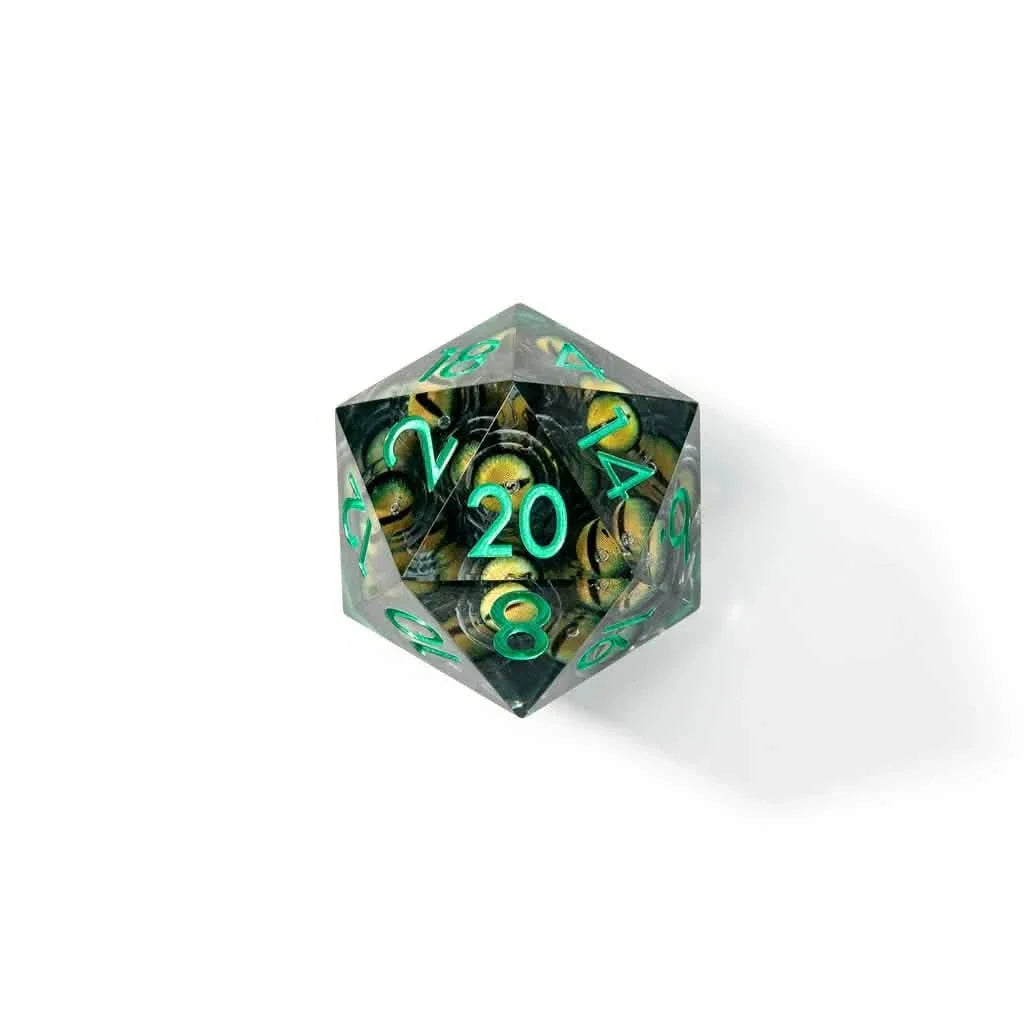 Eyes of Envy | 33mm D20 | Oversized Liquid Core Dice | Single Dice