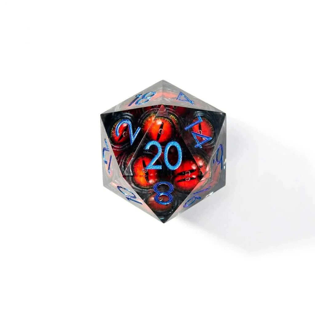 Eyes of Wrath | 50mm D20 | Oversized Liquid Core Dice | Single Dice