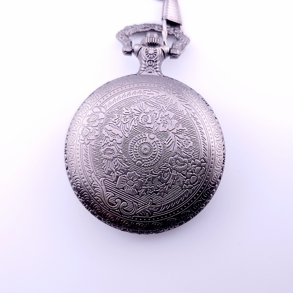 Fatebound Vault | Pocket Watch Dice Case | Mini Dice | Ancient Silver