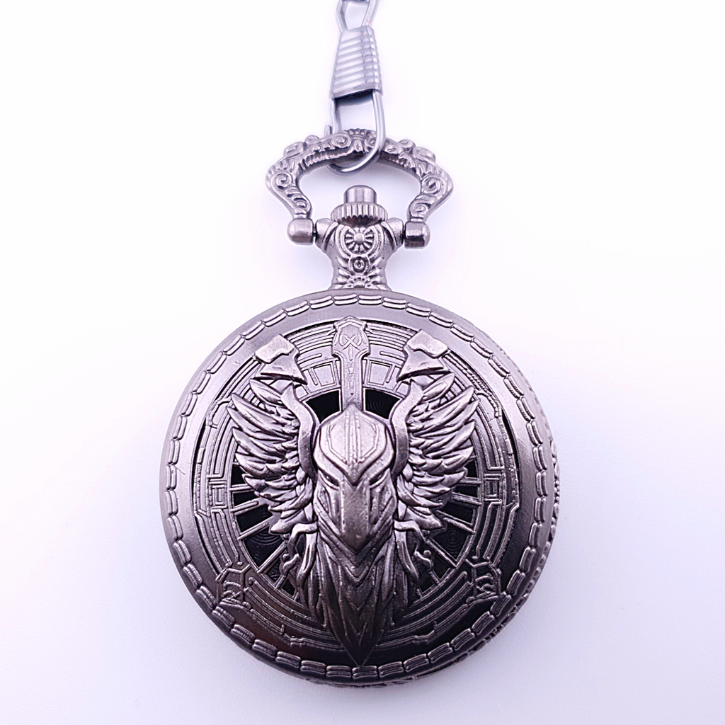 Celestial Champion | Pocket Watch Dice Case | Mini Dice | Ancient Silver