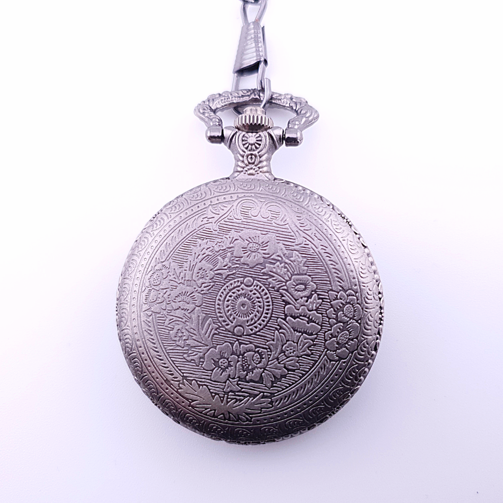 Arcane Overseer | Pocket Watch Dice Case | Mini Dice | Ancient Silver