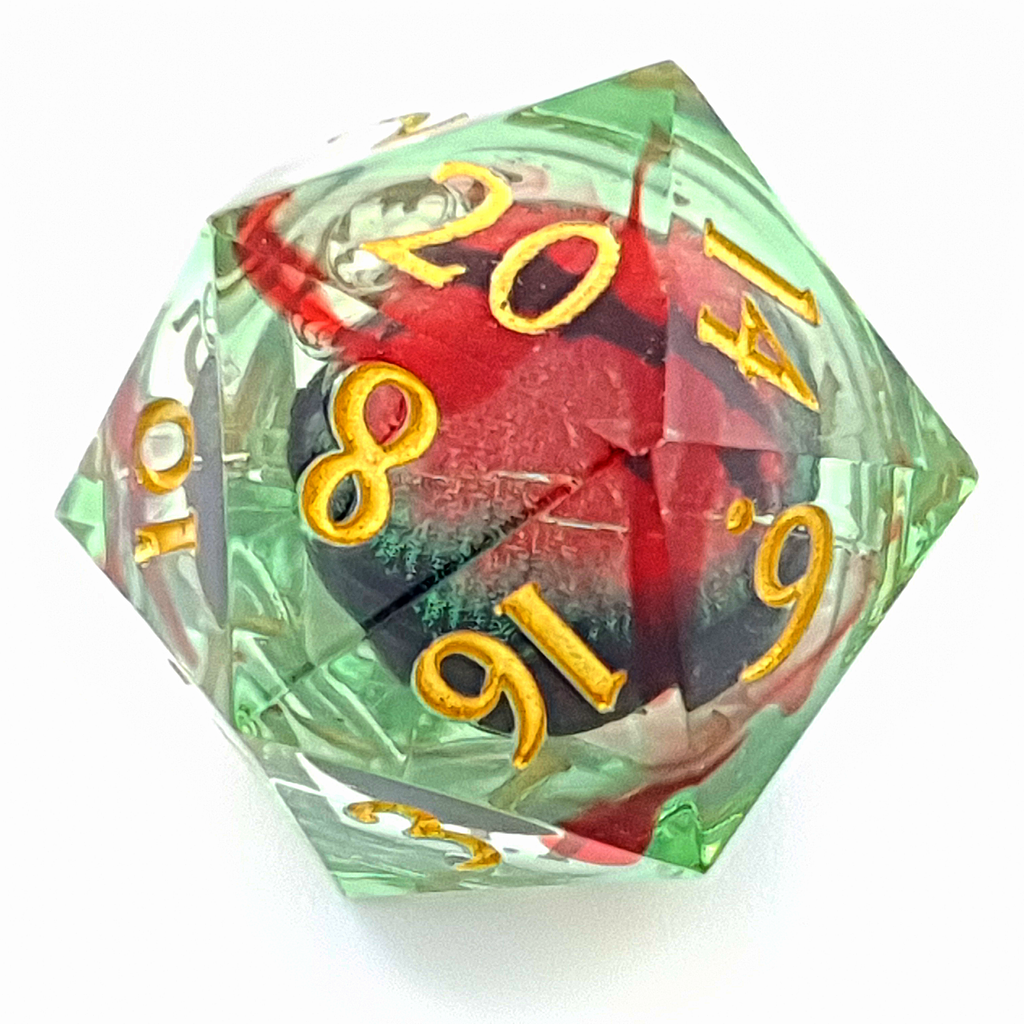 Eye of Curses | Liquid Core Dice | Resin | 7 Piece Set