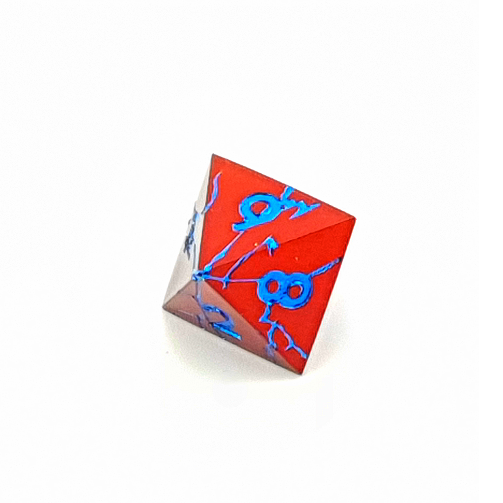 Frostfire Scar | Solid Metal Dice | 7 Piece Set