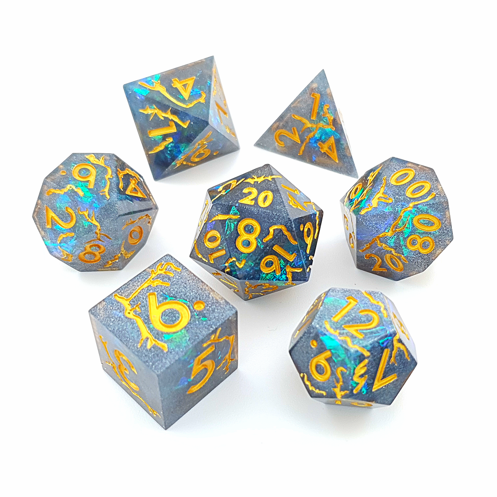 Arcane Majesty | Sharp Edge Dice | Resin | 7 Piece Set