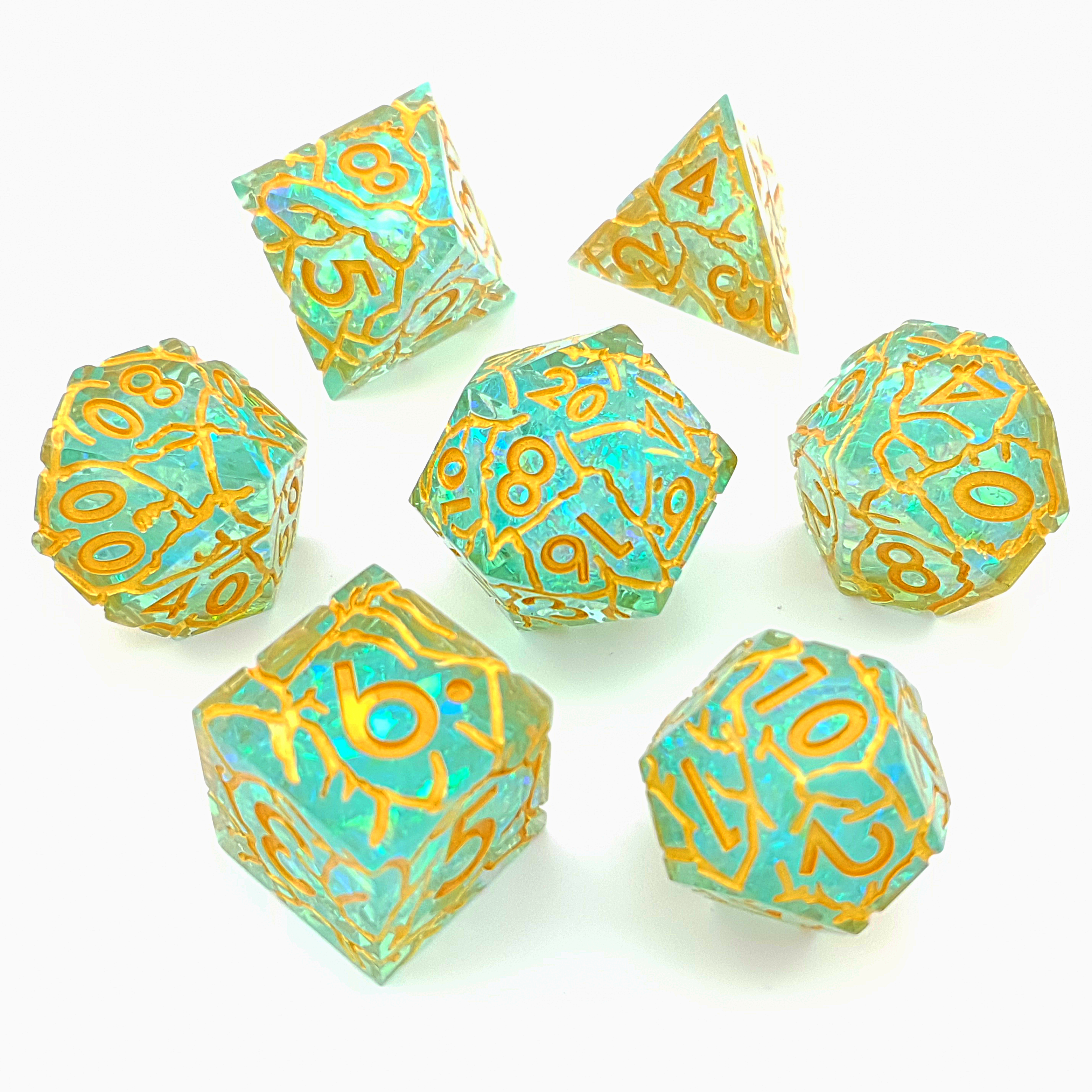 Grand Arcana | Sharp Edge Dice | Resin | 7 Piece Set