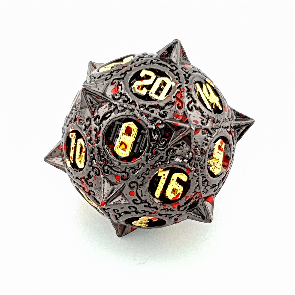 Mace of Malice | Hollow Metal Dice | 7 Piece Set