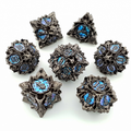 Midnight Lotus | Hollow Metal Dice | 7 Piece Set