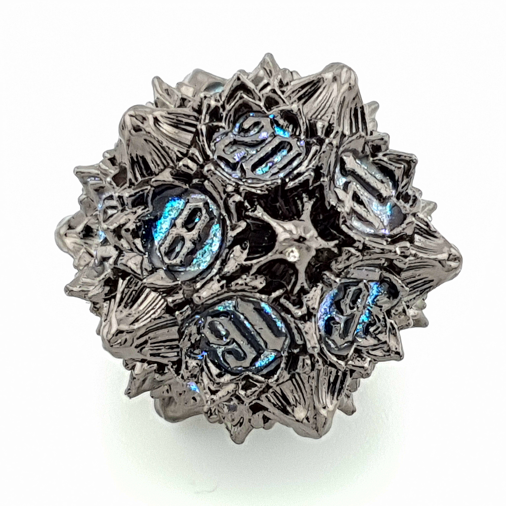 Midnight Lotus | Hollow Metal Dice | 7 Piece Set