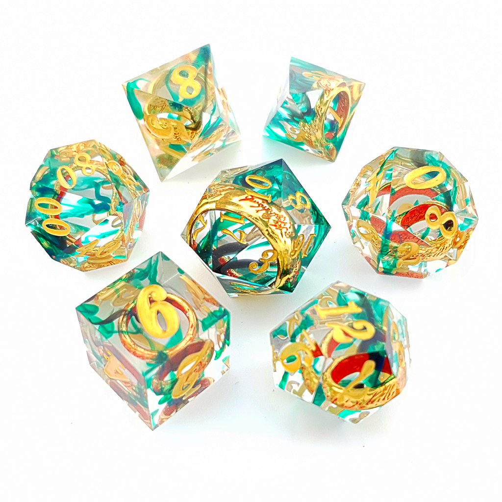 Ring of Envy | Sharp Edge Dice | Resin | 7 Piece Set