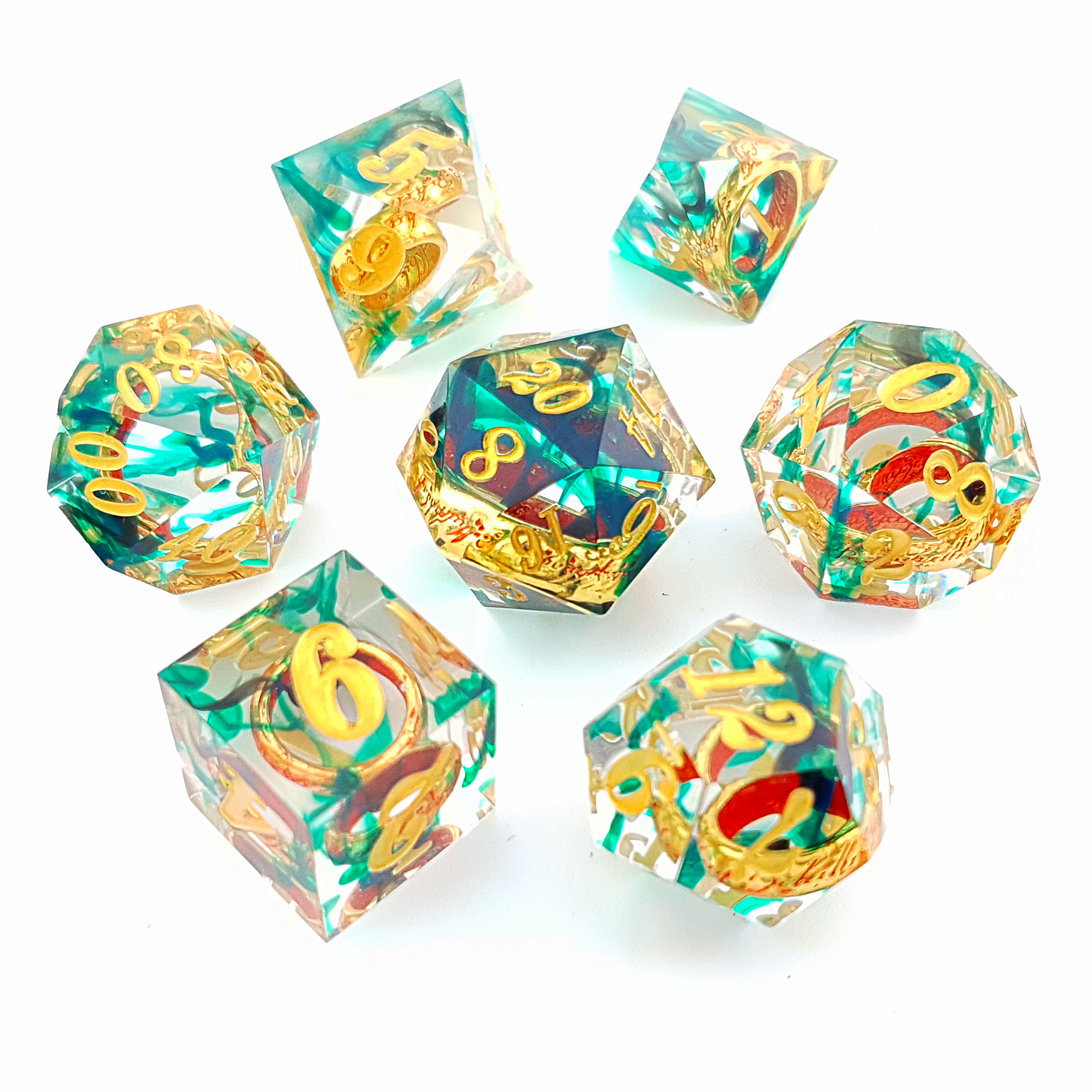 Ring of Envy | Sharp Edge Dice | Resin | 7 Piece Set