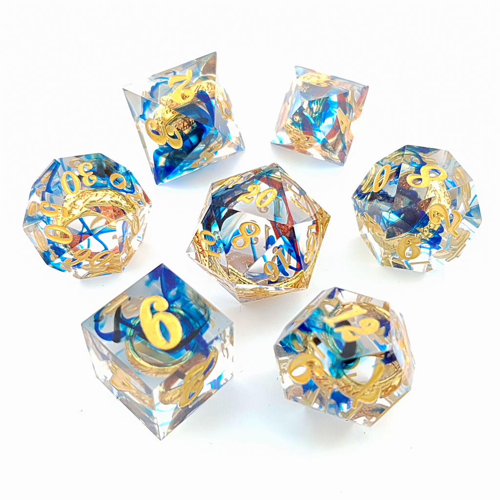 Ring of Sapphire | Sharp Edge Dice | Resin | 7 Piece Set