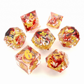Ring of Fire | Sharp Edge Dice | Resin | 7 Piece Set