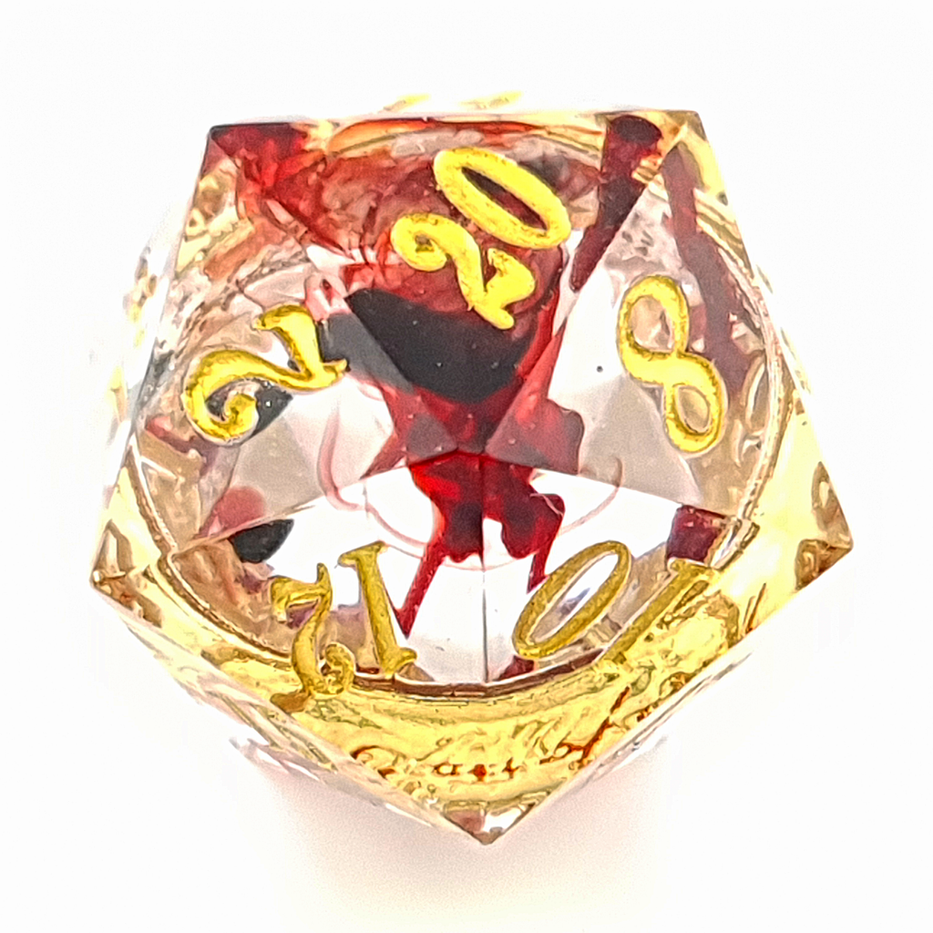 Ring of Fire | Sharp Edge Dice | Resin | 7 Piece Set