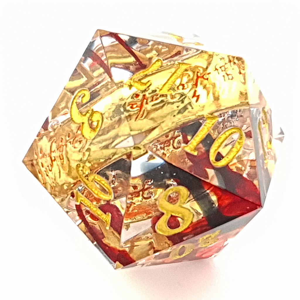 Ring of Fire | Sharp Edge Dice | Resin | 7 Piece Set