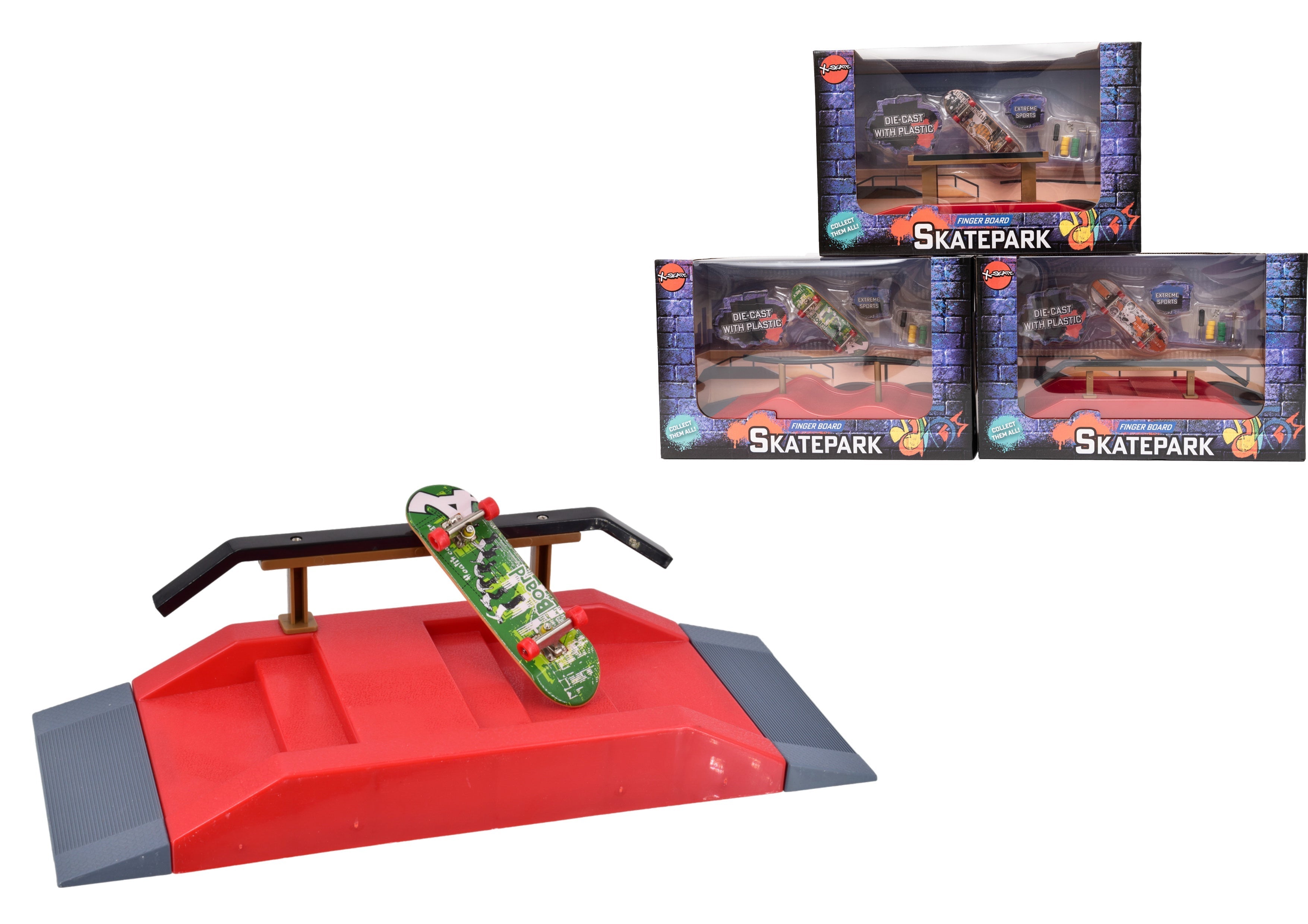Snaps Fingerboard Skatepark 3 - Miniature Toy Ramp (Random Style)