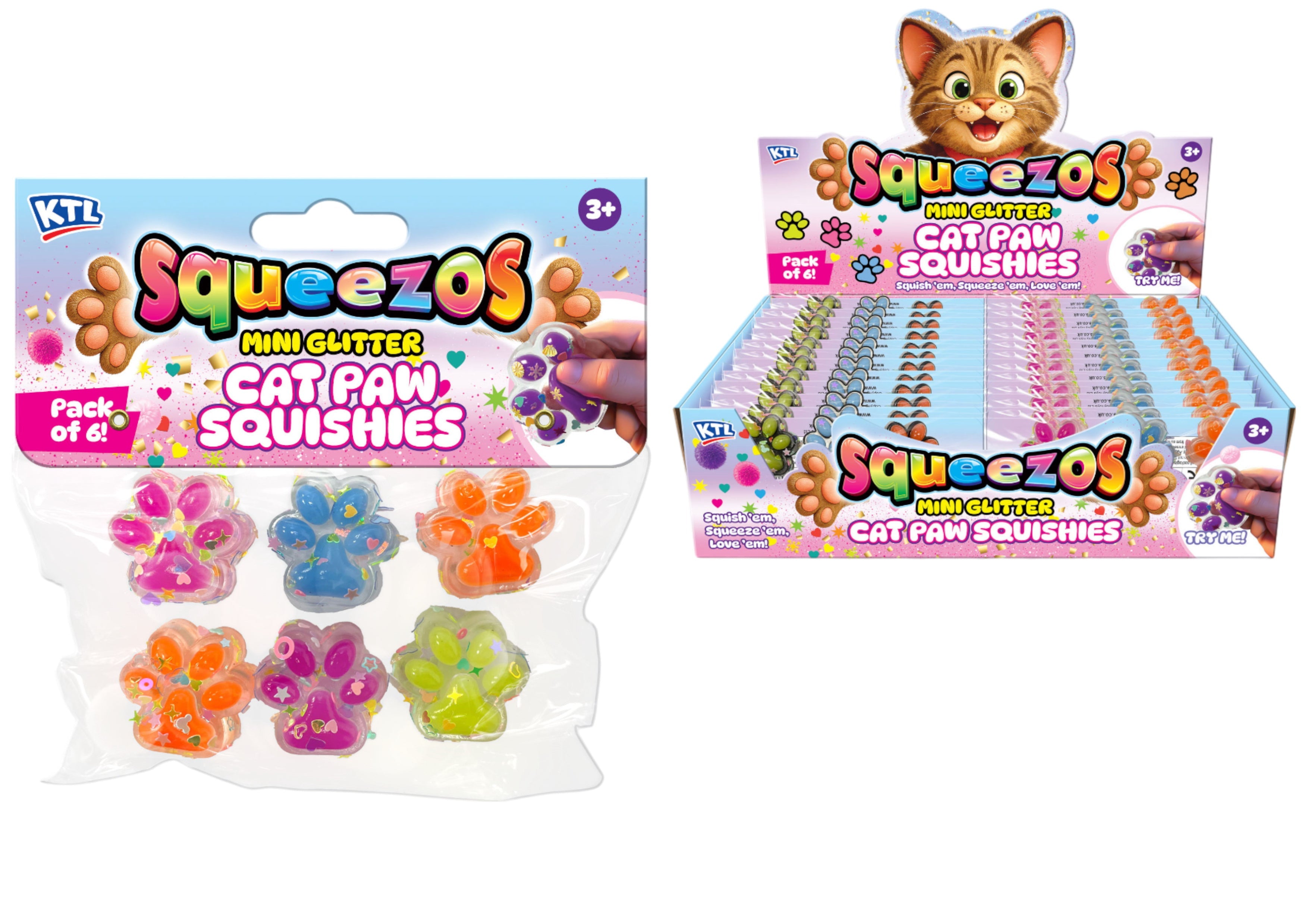 Snaps 6pc Squishy Mini Cat Paws – Kawaii Stress Relief Fidget Toys