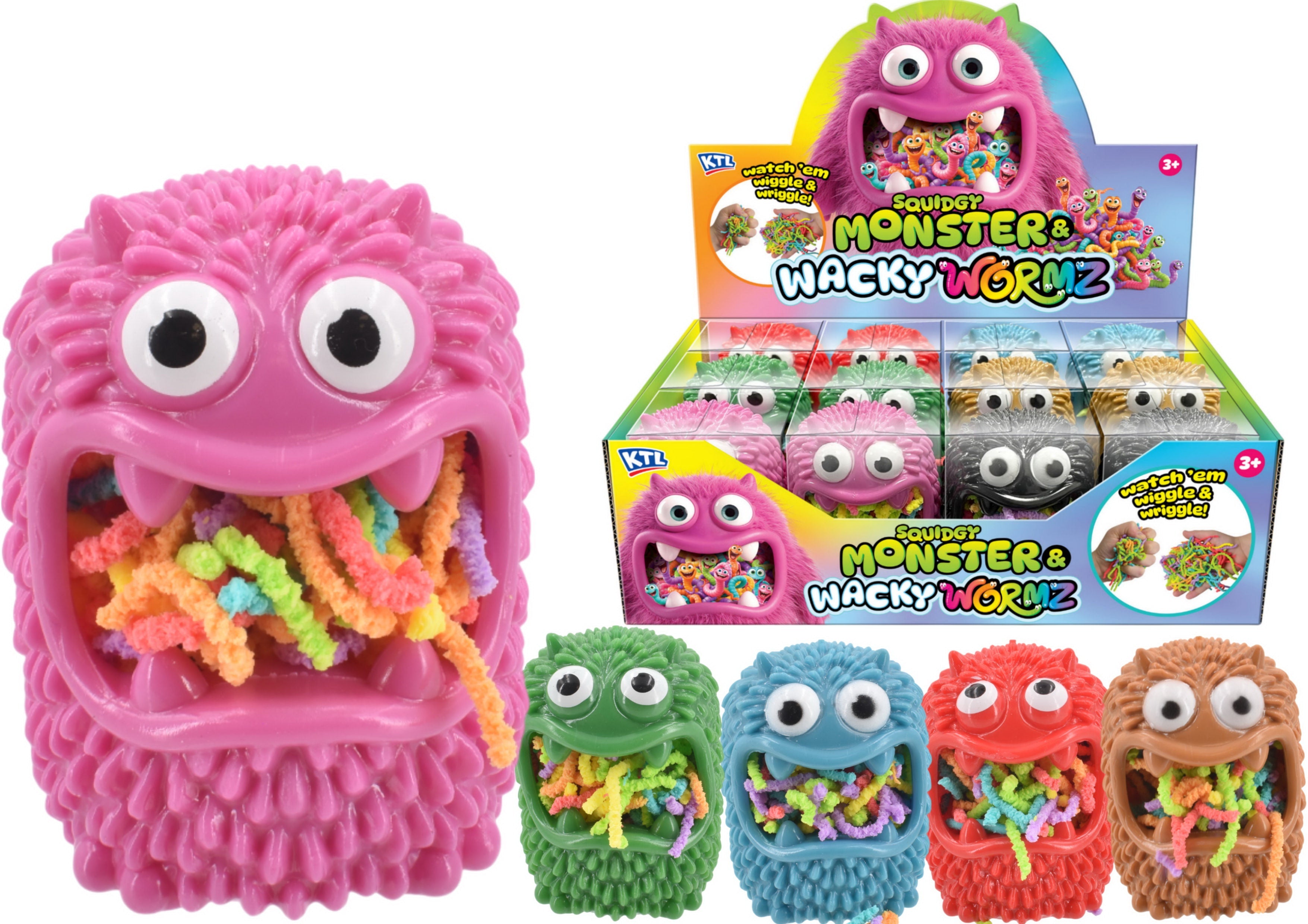 Snaps Squidgy Monster Sensory Toy with Wacky Worms – Stretchy Fidget